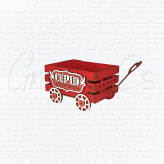 Cupid Wagon Valentine Treat Box – Laser Cut Decor