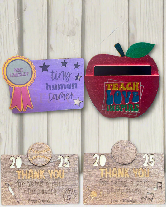 Unique Personalized Wood Gift Card Holder: Appreciation Keepsakes