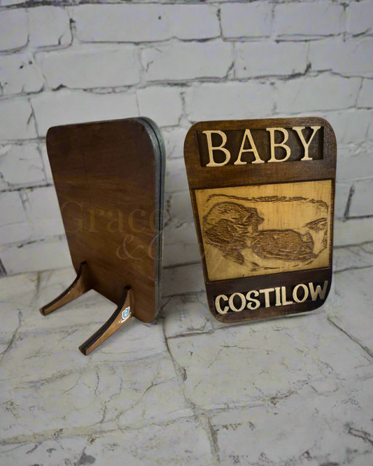 Personalized Wooden Baby Ultrasound Plaque