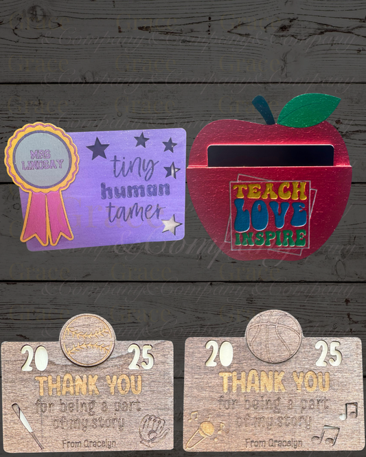 Unique Personalized Wood Gift Card Holder: Appreciation Keepsakes