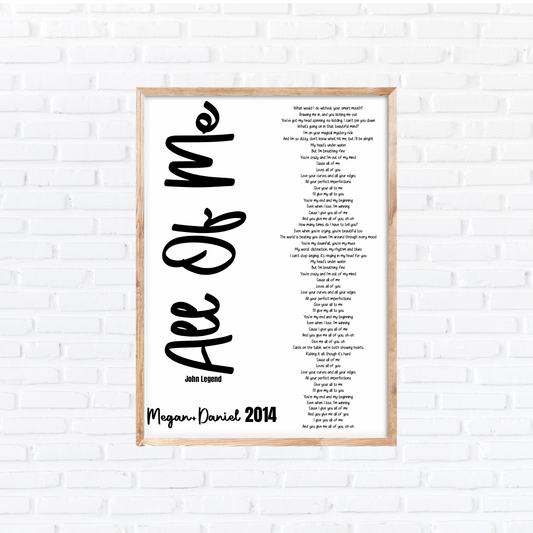 Wall Decor: Personalized Wooden Song Lyric Record Sign