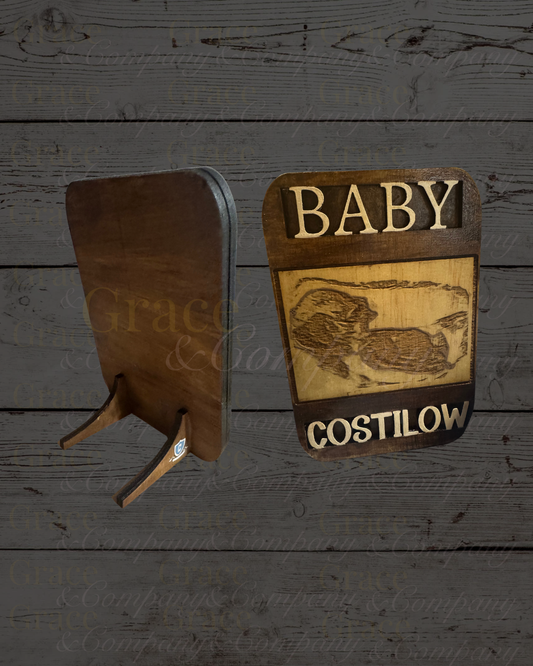 Personalized Wooden Baby Ultrasound Plaque